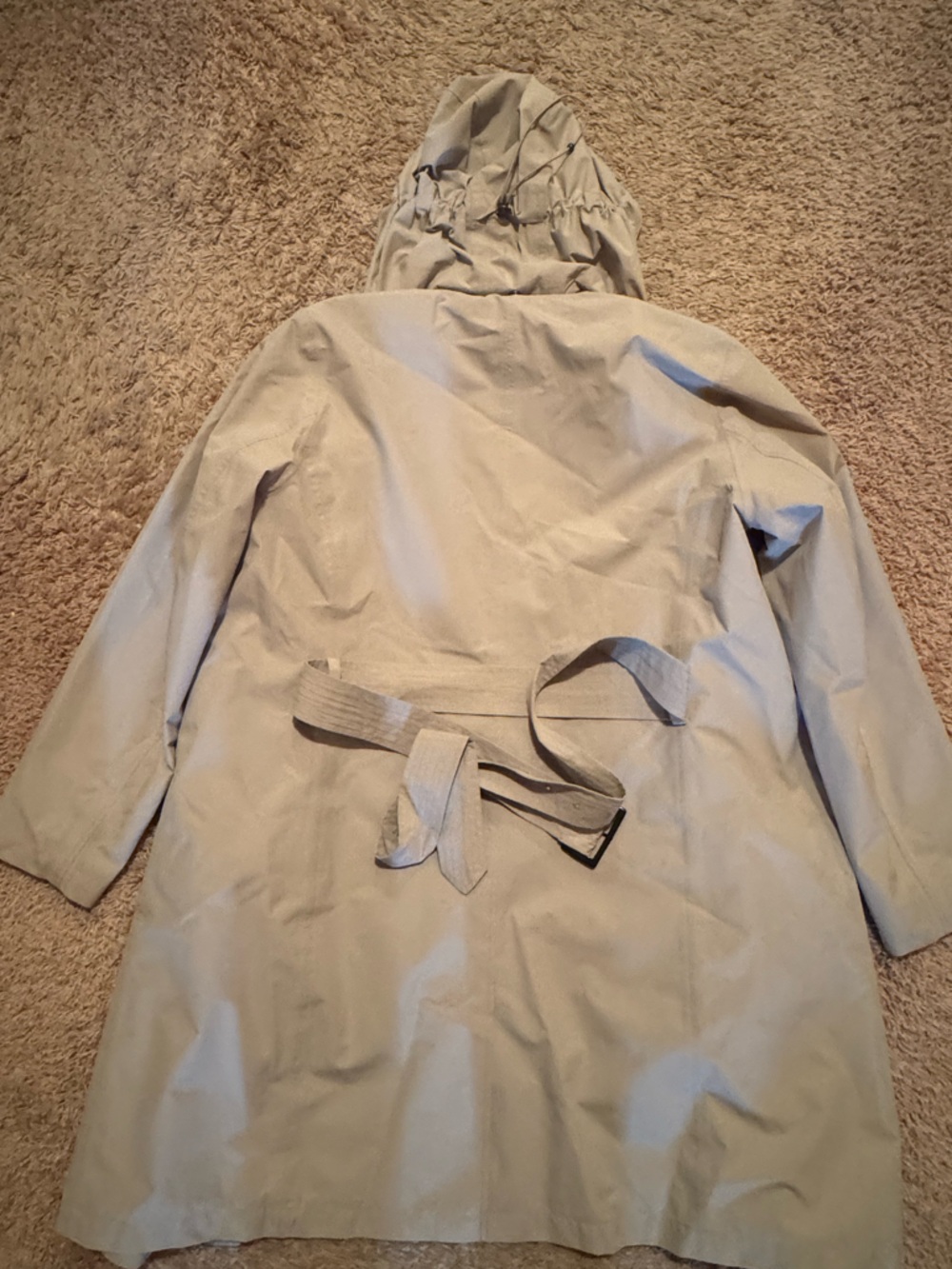 Lands' End Women's Sz Med Light Tan Utility Trench Coat w/ Belt & Button Lining - Picture 13 of 15